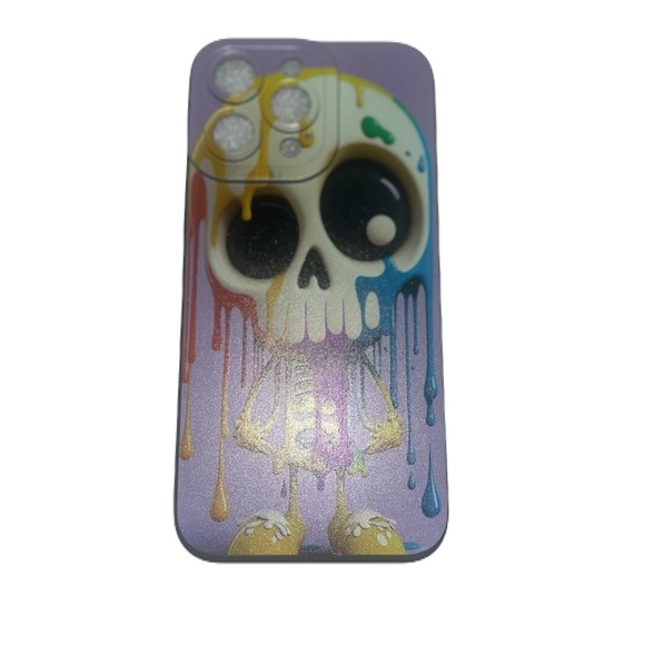 iPhone 14 ProMax Holloween Skull Art Soft Phone Case NWT - Picture 2 of 10